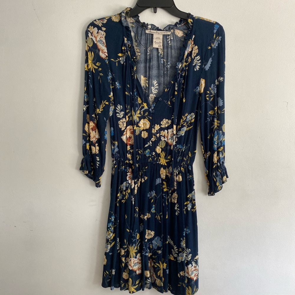 American Rag floral dress, size XS, long sleeves